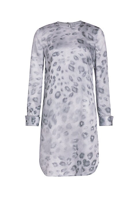 Lustrous Leopard Satin Dress