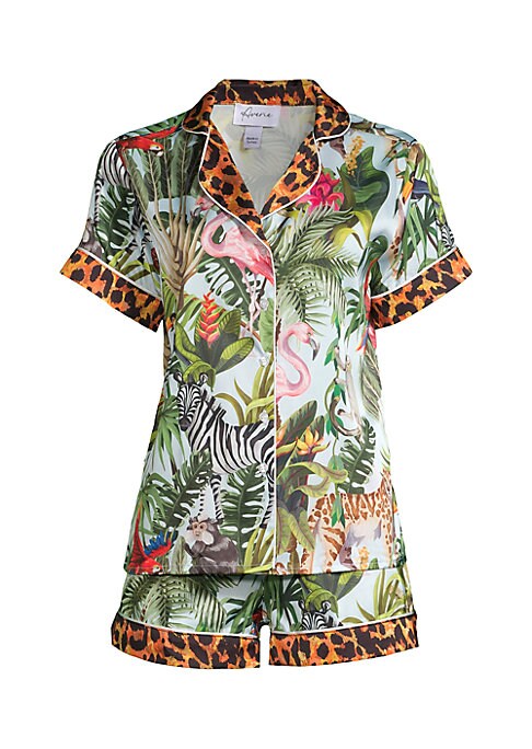 Tropical Satin Pajama Set