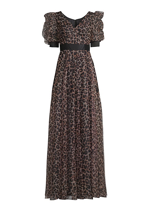 Leopard Print Puff Gown