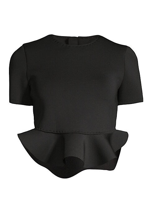 Satin Flounce Crop Top