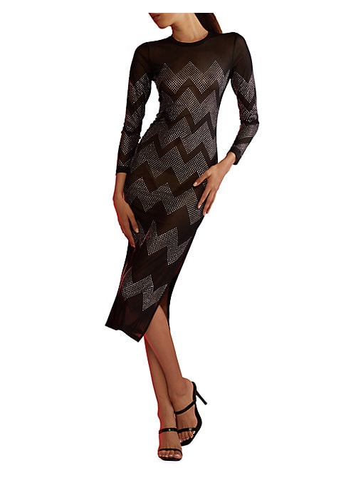 Glimmering Chevrons Midi Dress