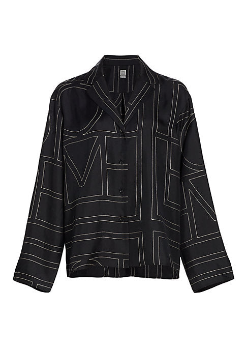 Monogram Silk Blouse