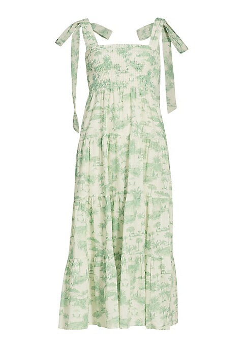Tropical Tiered Midi Dress