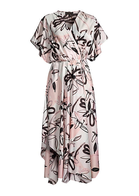 Floral Wrap Midi Dress
