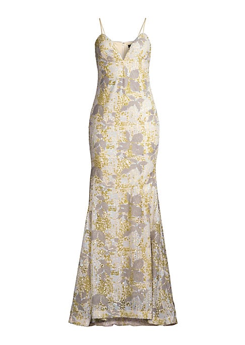 Floral Sequin Mermaid Dress