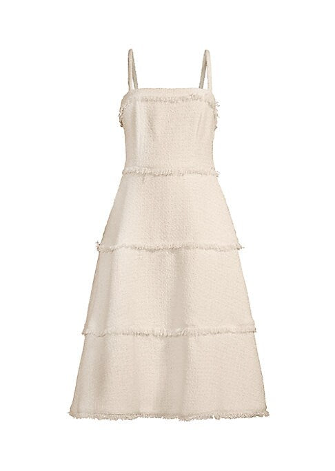 Fringe Tweed Midi-Dress