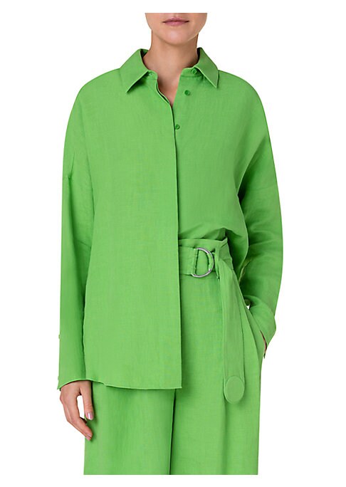 Chic Linen Blend Blouse