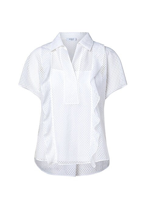 Chic Ruffle Polo Top