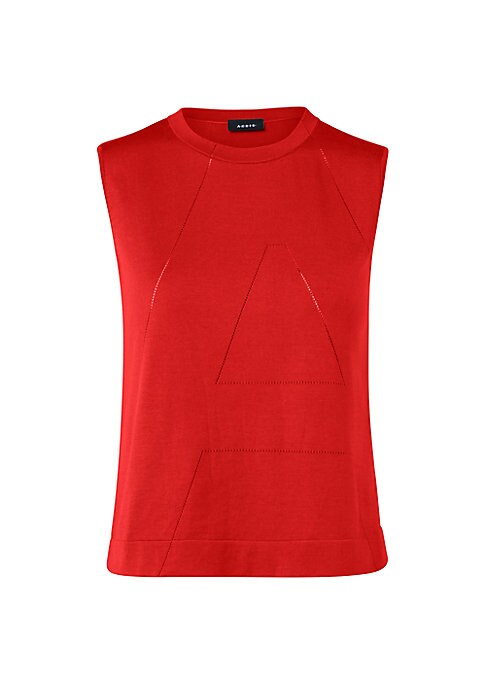 Logo Hemstitch Knit Top