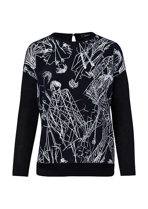 Silk Print High-Low Top