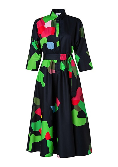 Colorblock Belted Shirtdress