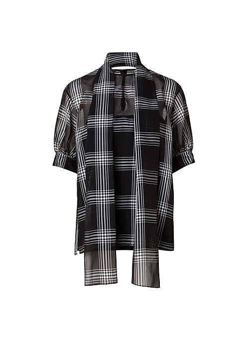 Elegant Check Tunic Blouse