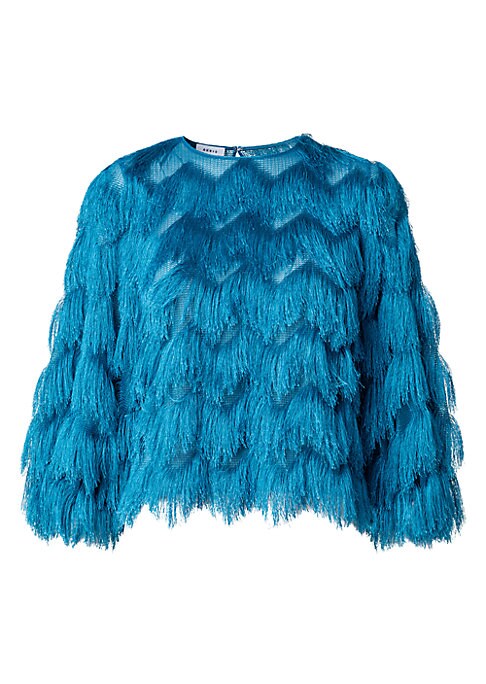 Fringe Keyhole Blouse