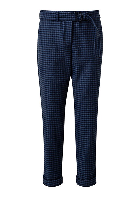 Chic Gingham Tapered Trousers