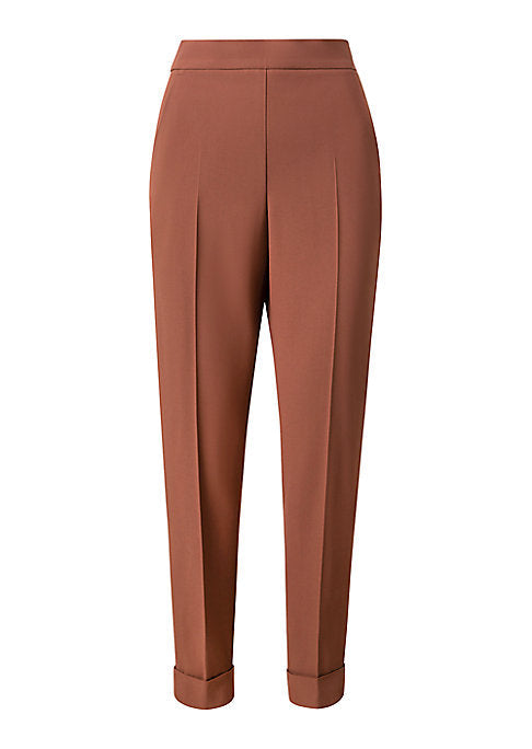Sleek Cuffed Crêpe Trousers