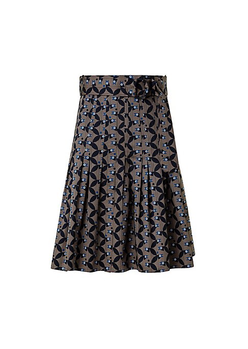 Elegant Bird Print Maxi Skirt