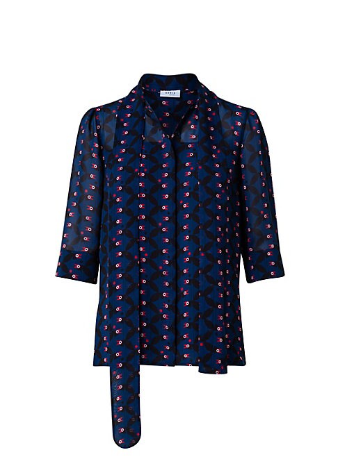 Bird Print Bow Top