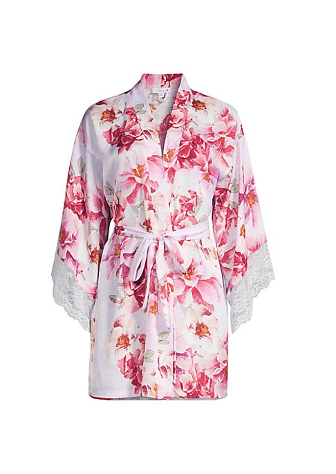 Floral Lace Satin Robe