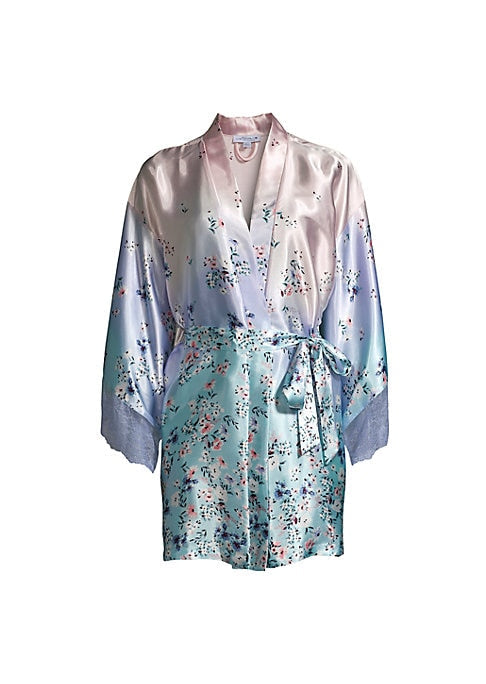 Floral Satin Wrap Robe