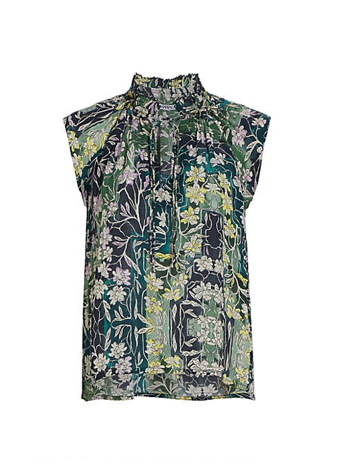 Floral Ruffle Tie Top