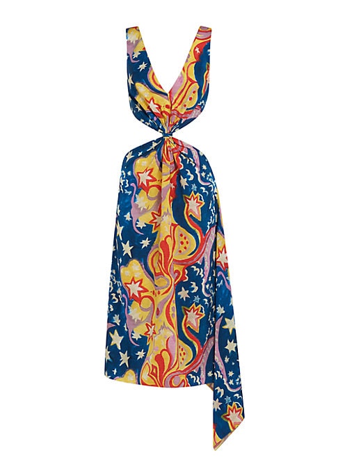 Psychedelic Cut-Out Midi-Dress