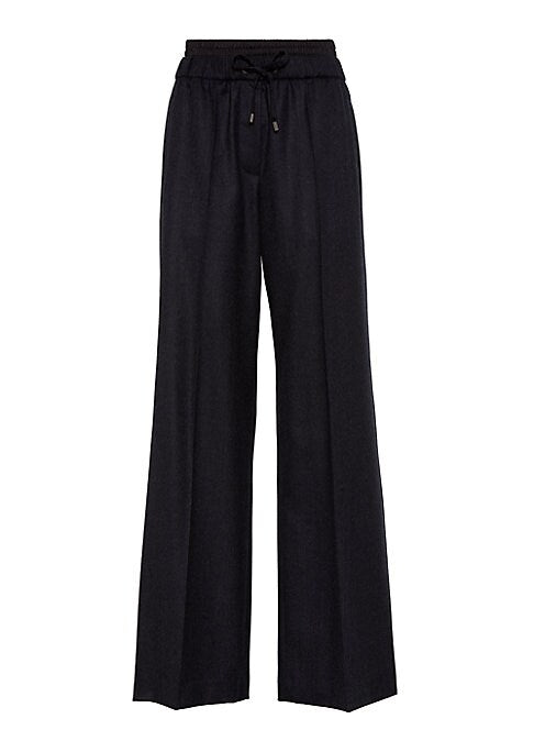 Satin-Trimmed Wool Trousers