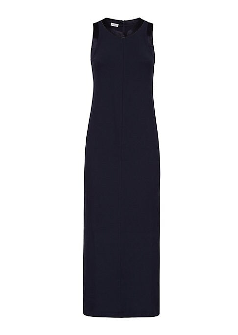 Silk-Inspired Ribbed Dress