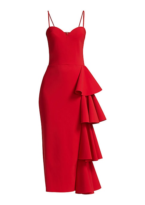 Ruffled Elegance Midi Dress