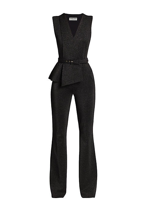 Metallic Peplum Jumpsuit