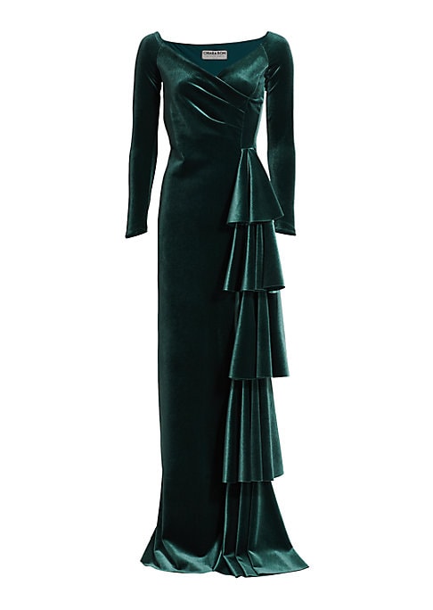 Velvet Luxe Ruffle Dress