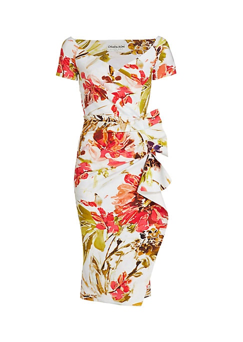 Floral Wrap Ruffle Dress