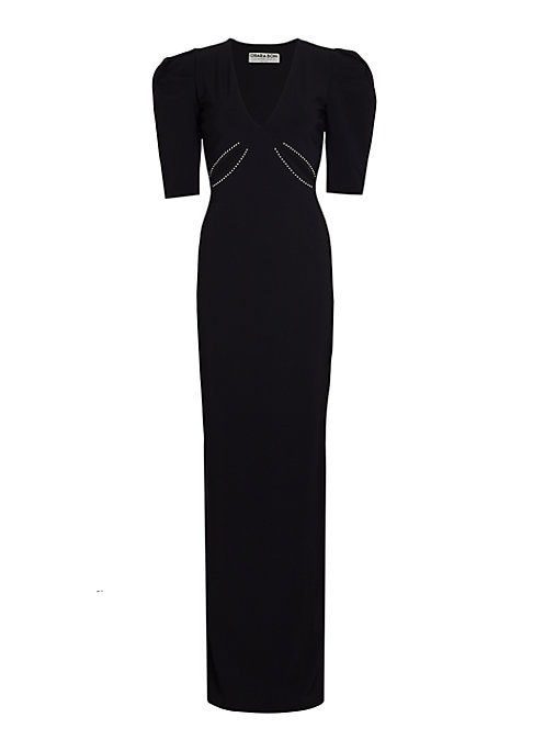Embellished V-Neck Gown