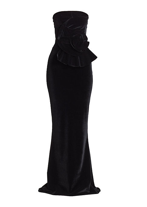 Ethereal Rose Velvet Dress
