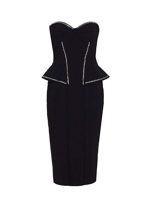 Crystal Peplum Midi Dress