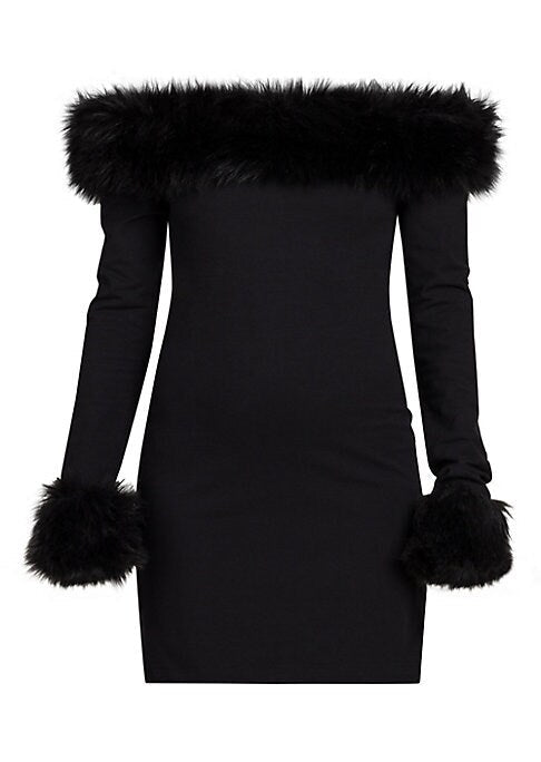 Faux Fur Elegance Dress