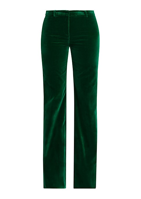 Velvet Boot-Cut Trousers