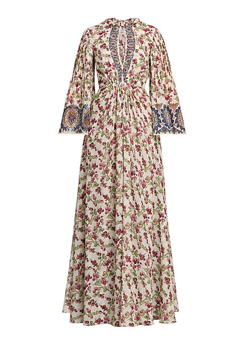Floral Silk Kimono Gown