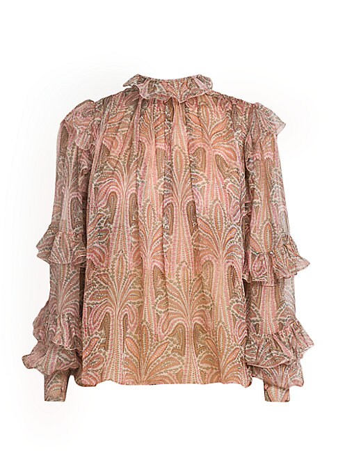 Palm Print Silk Elegance