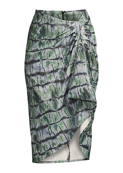 Snake Print Faux Leather Skirt