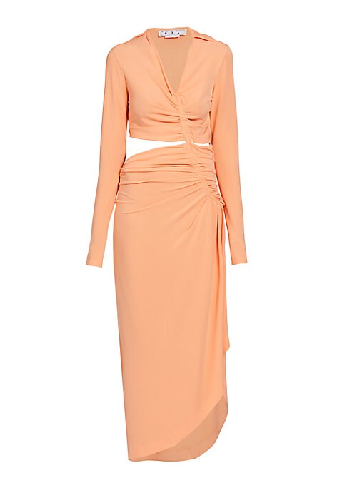 Draped Cut-Out Midi Dress