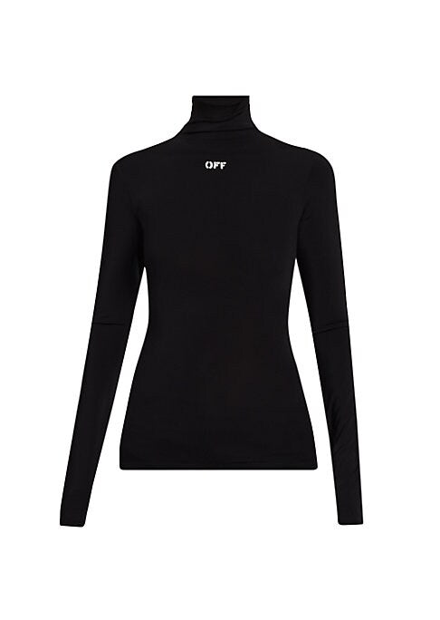 Chic Logo Turtleneck Top