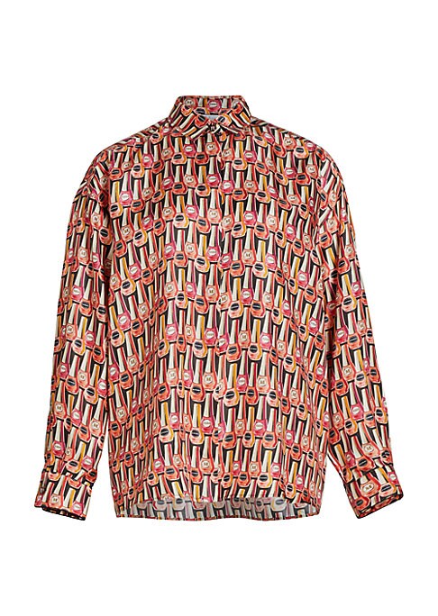 Chic Silk Print Blouse