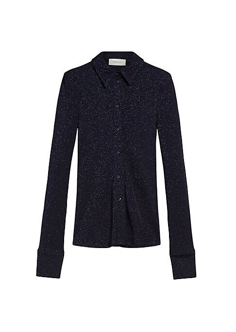 Shiny Button-Up Top