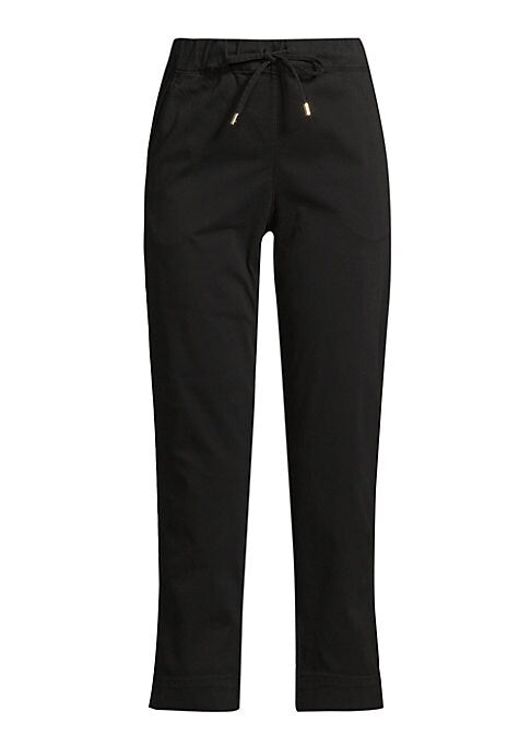 Cropped Drawstring Cotton Trousers