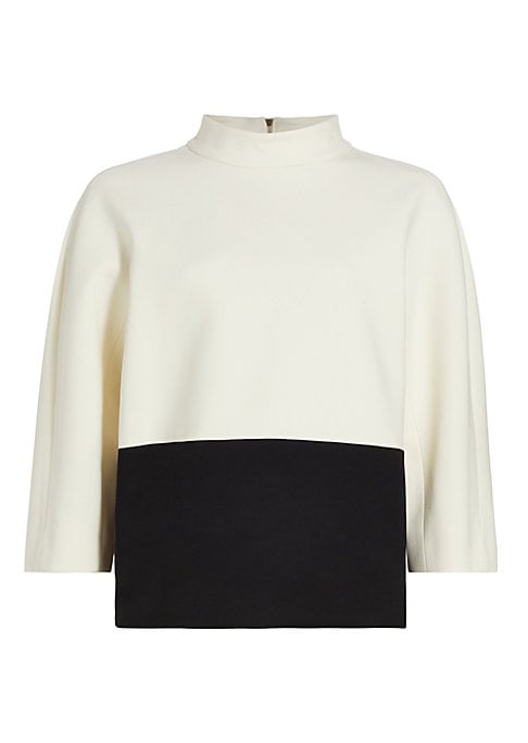 Chic Colorblock Wool Top