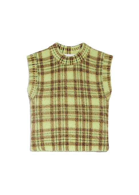 Plaid Knit Crop Top