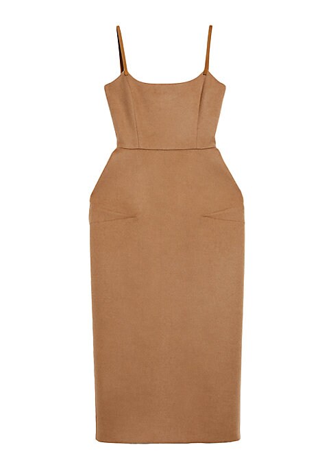 Elegant Wool Spaghetti Dress