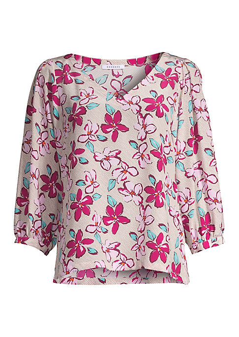 Charming Floral Silk Top