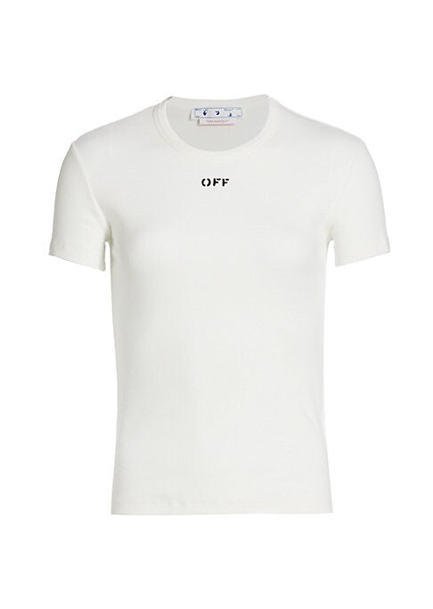 Cropped Logo Ribbed Tee