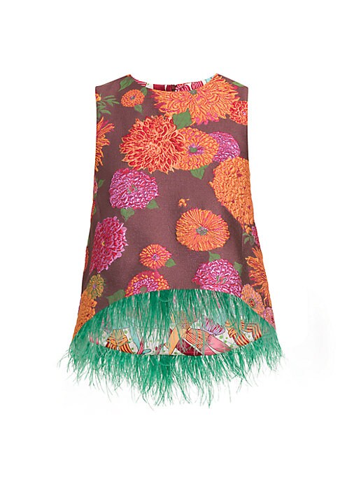 Floral Feathered Top